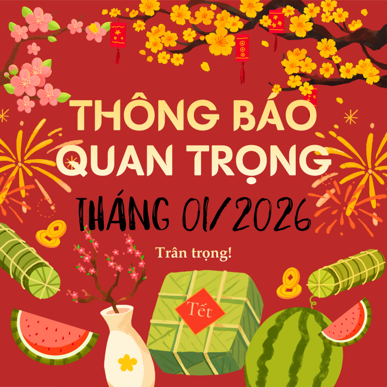 THÔNG BÁO QUAN TRỌNG THÁNG 01/2026