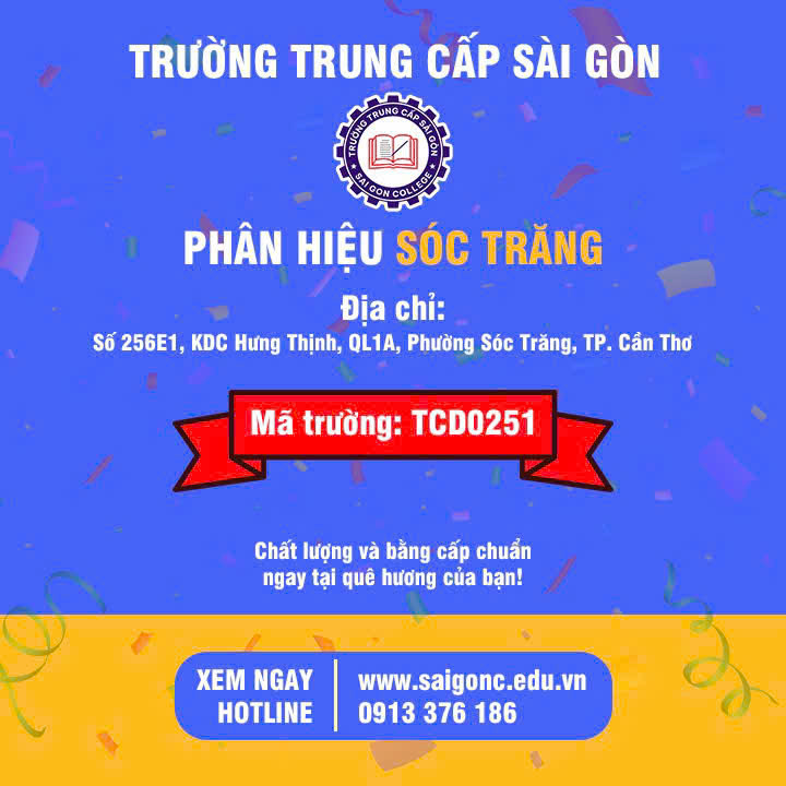 Trường Trung Cấp Sài Gòn Khai Trương Phân Hiệu Mới Tại Sóc Trăng