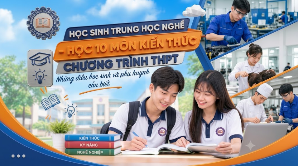 Học sinh trung học nghề sẽ học 10 môn kiến thức chương trình THPT
